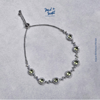 August Birthstone-Peridot Bubble Bracelet